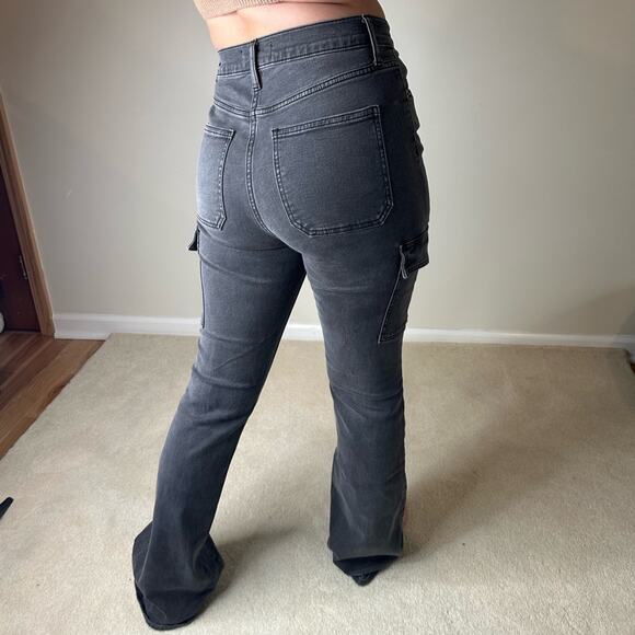 DAZE Gray Flare Wide Leg Jeans with Stretch - Picture 1 of 8
